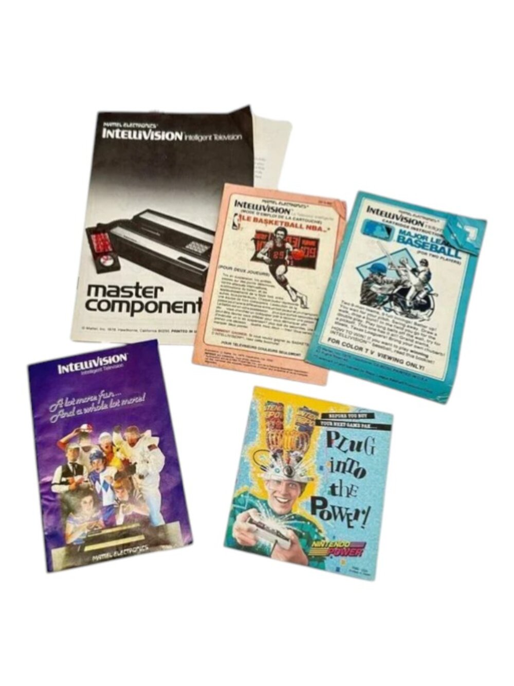 Intellivision Mattel Lot‎ 5 Brochures Manuals NBA Baseball Basketball